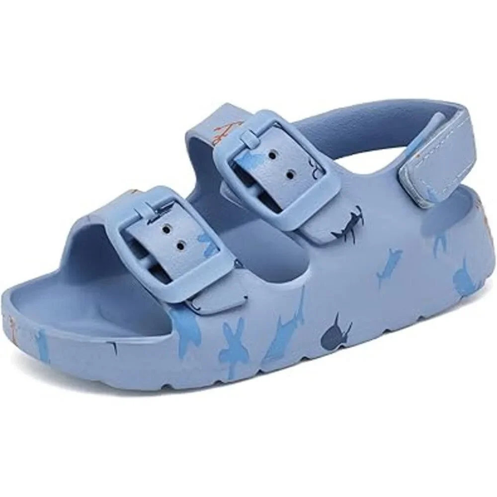 New Inminpin Toddler Boys Size 7 Blue Hook Loop Buckle Open Toe Sandal Shoes